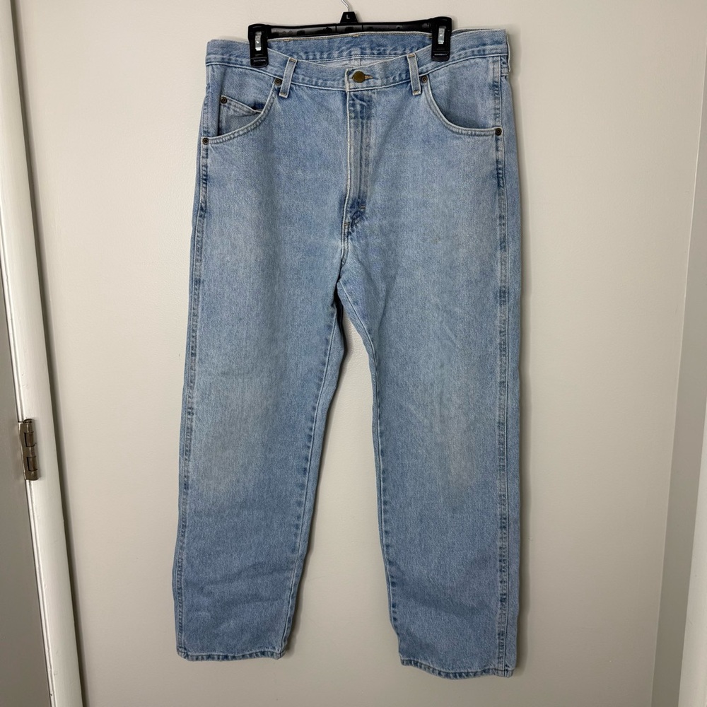 Wrangler Men's Blue Jeans Denim Straight Leg 100% Cotton 38x30